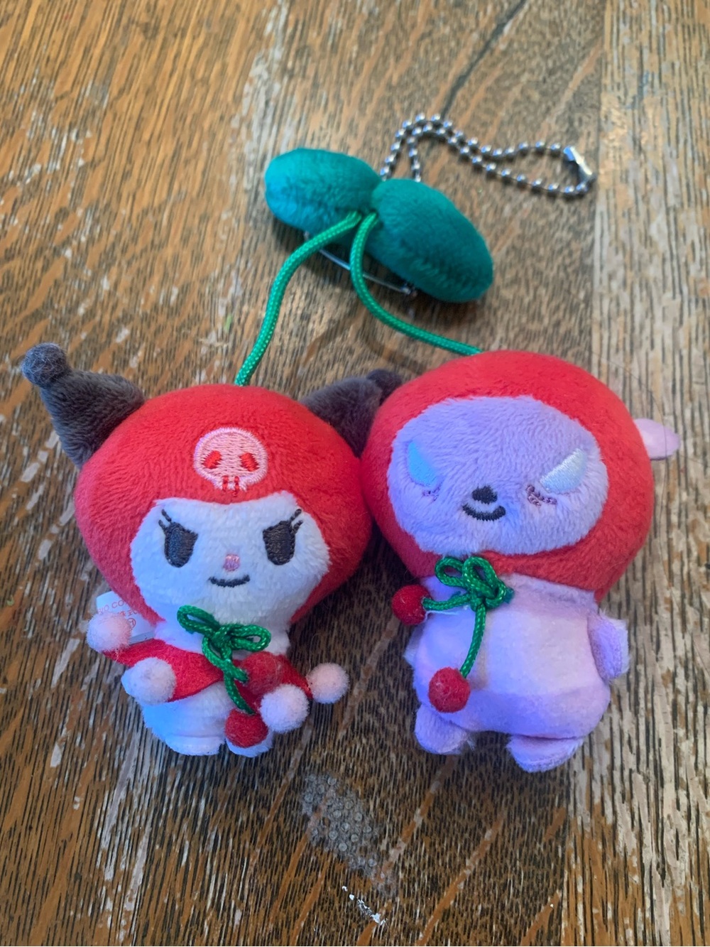 Sanrio Kuromi & Baku Cherry Twin Mascot Plush Keychain